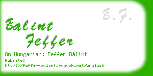 balint feffer business card